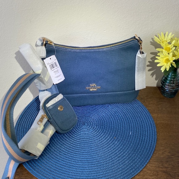 $ SOLD! $COACH Ellis Shoulder Bag/Canvas- W/ Attached Coin Case-GORGEOUS & NWT!! - Picture 5 of 7